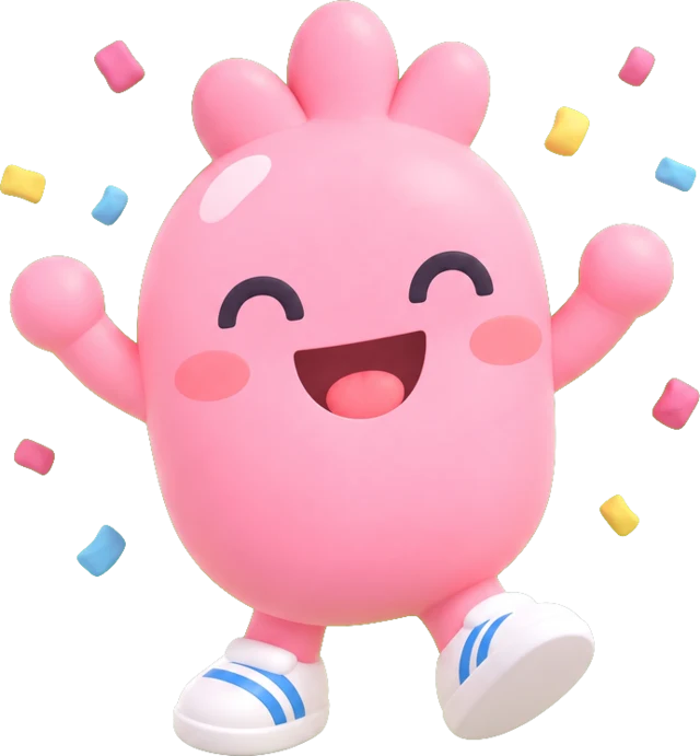The Snacklet buddy jumping for joy